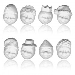 Lunes en Fête - Série de 8 fèves blanches en porcelaine  - Prime