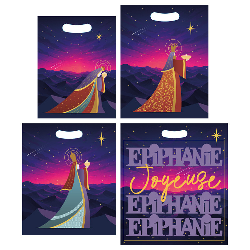 Prime, créateur de fèves pour l'Épiphanie Sacs à galette 3 Mages