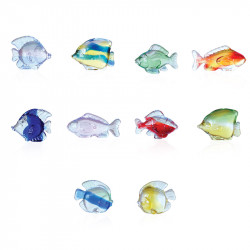 Verre couleurs Abysses - Série de 10 fèves originales en verre - Prime